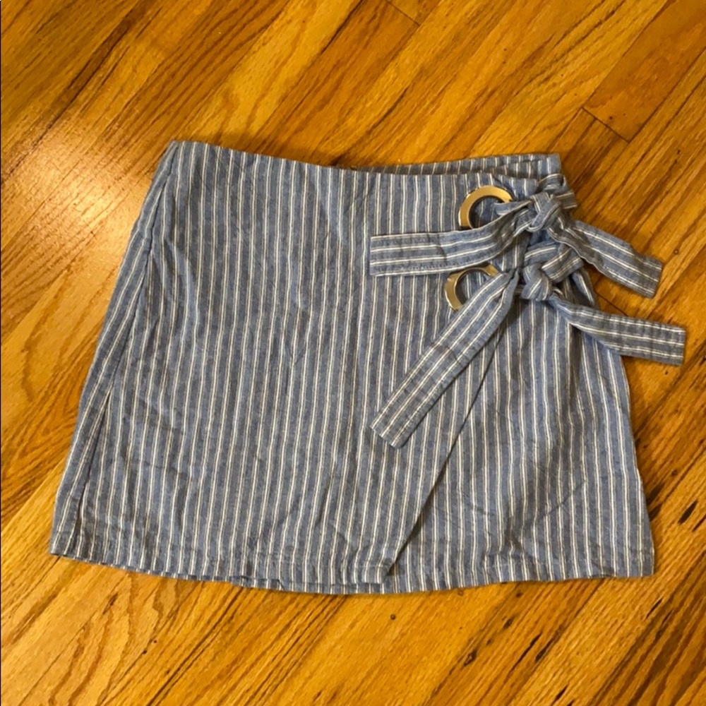 LF blue and white stripe mini skirt
